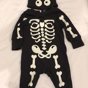 Baby Skeleton Halloween Costume One Piece and Hat